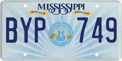 MS license plate BYP749