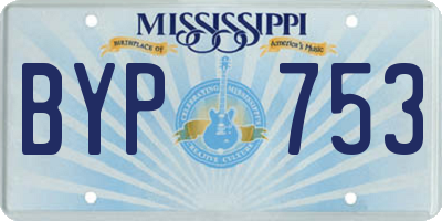 MS license plate BYP753
