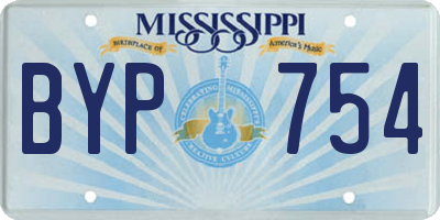 MS license plate BYP754