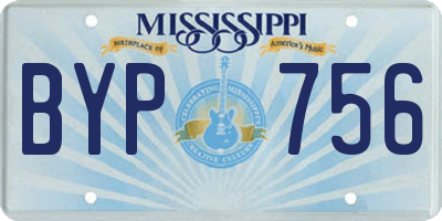 MS license plate BYP756