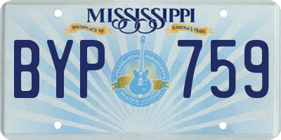 MS license plate BYP759