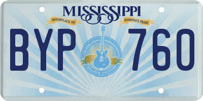 MS license plate BYP760
