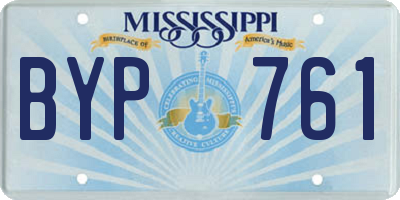 MS license plate BYP761