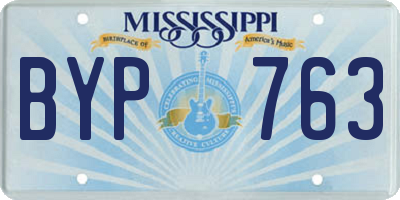 MS license plate BYP763