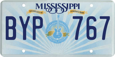 MS license plate BYP767