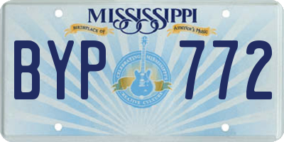 MS license plate BYP772