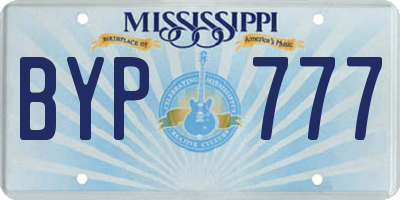 MS license plate BYP777