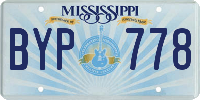 MS license plate BYP778