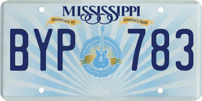 MS license plate BYP783