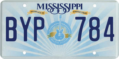 MS license plate BYP784
