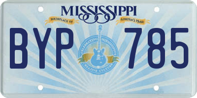 MS license plate BYP785