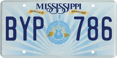 MS license plate BYP786