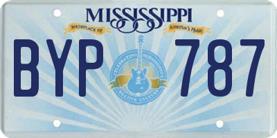 MS license plate BYP787