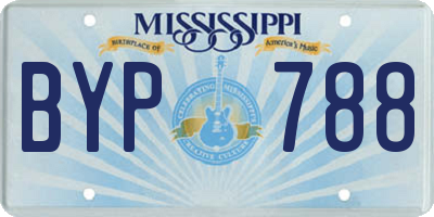MS license plate BYP788