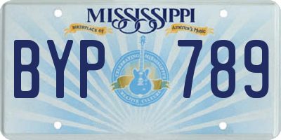 MS license plate BYP789
