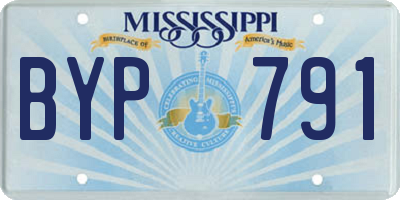 MS license plate BYP791