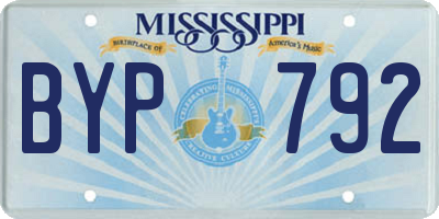 MS license plate BYP792