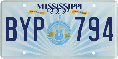 MS license plate BYP794