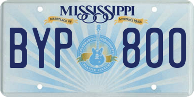 MS license plate BYP800