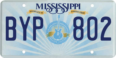 MS license plate BYP802