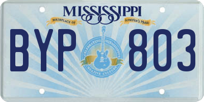MS license plate BYP803