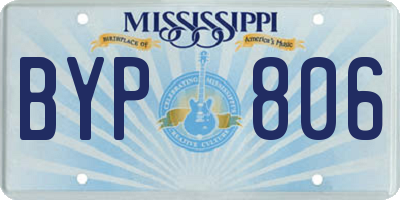 MS license plate BYP806