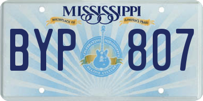 MS license plate BYP807