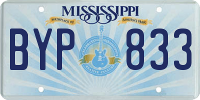 MS license plate BYP833