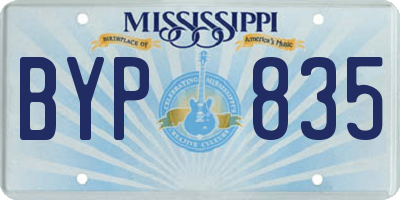 MS license plate BYP835