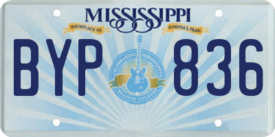 MS license plate BYP836