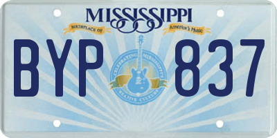 MS license plate BYP837