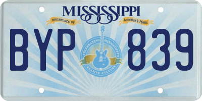 MS license plate BYP839