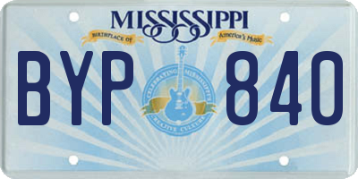 MS license plate BYP840