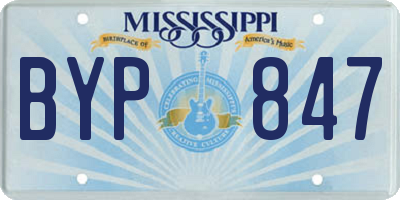 MS license plate BYP847