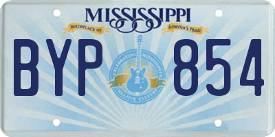 MS license plate BYP854