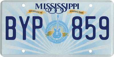 MS license plate BYP859