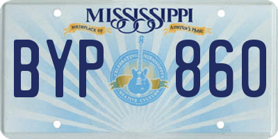 MS license plate BYP860