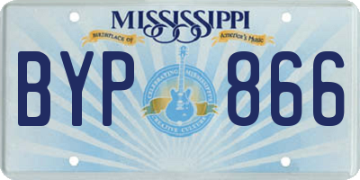 MS license plate BYP866