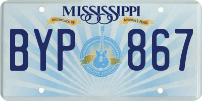 MS license plate BYP867