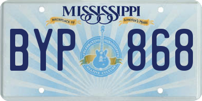 MS license plate BYP868