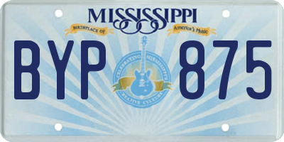 MS license plate BYP875