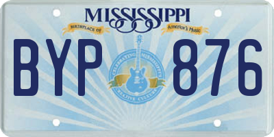 MS license plate BYP876