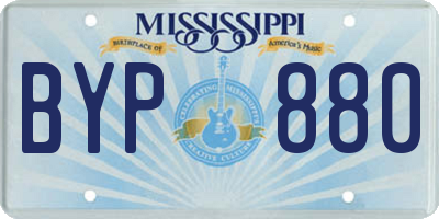 MS license plate BYP880