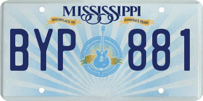 MS license plate BYP881