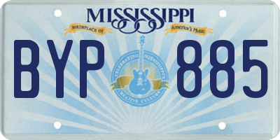 MS license plate BYP885