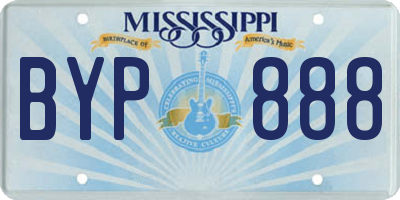 MS license plate BYP888