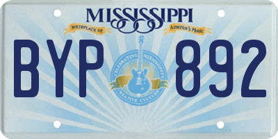 MS license plate BYP892