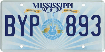 MS license plate BYP893