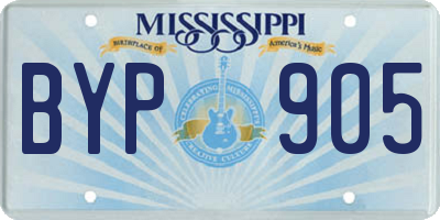 MS license plate BYP905
