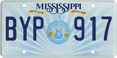 MS license plate BYP917